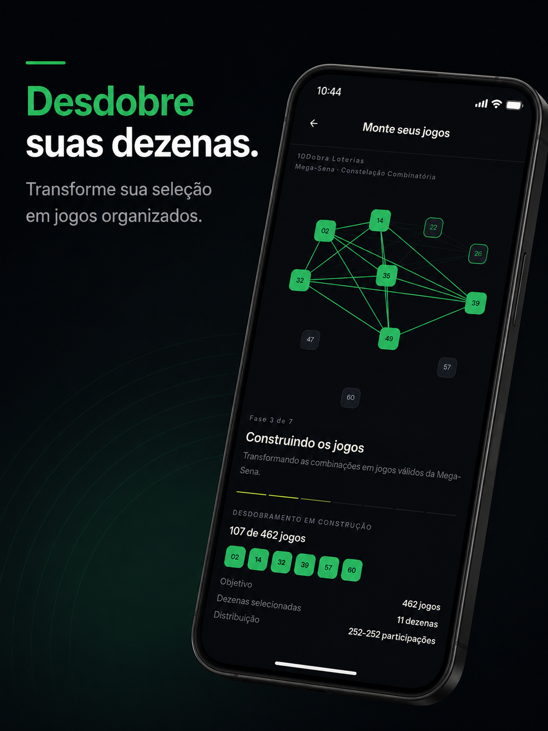 Desdobramento de jogos no 10Dobra Loterias
