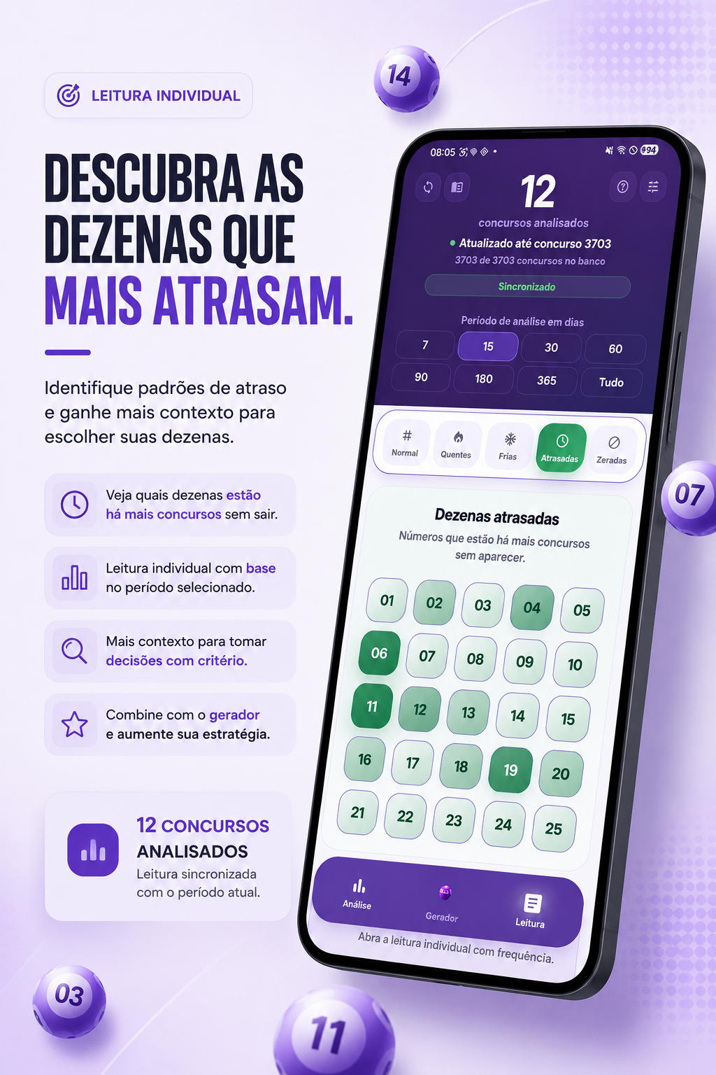 Dezenas atrasadas no Visão Lotofácil