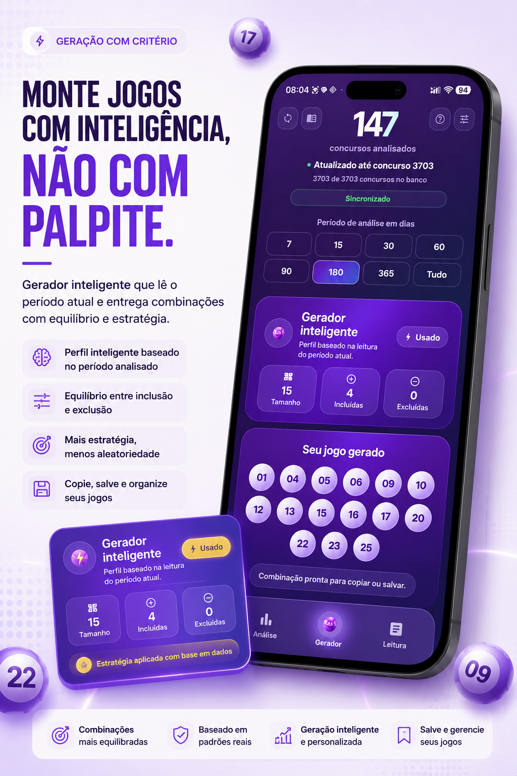 Gerador de jogos do Visão Lotofácil
